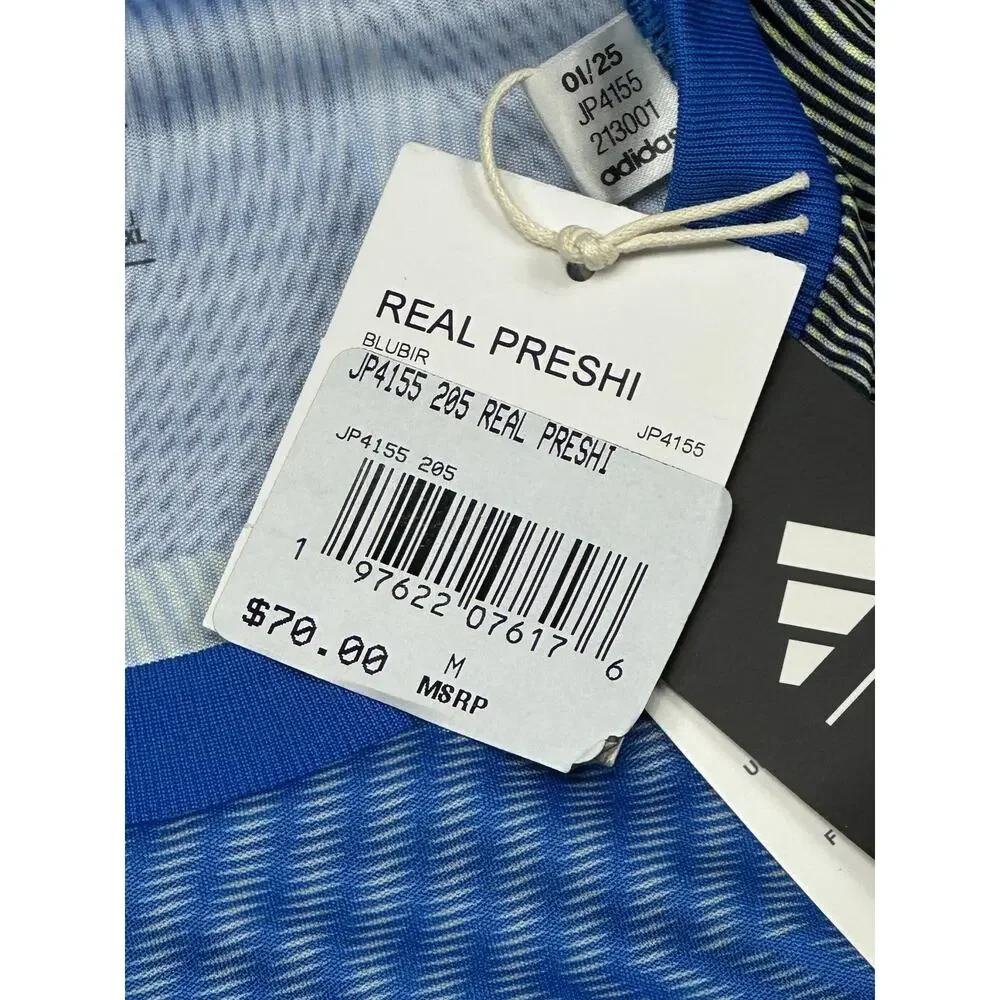 Real Madrid Jersey Mens M Blue Pre-Match Soccer Adidas AEROREADY JP4155 25/26